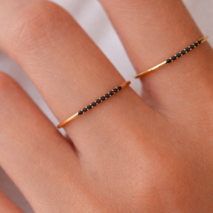 Inel Soléa Minimal Black Sparkle