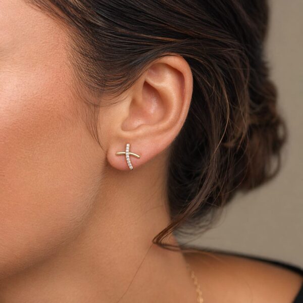 cercei aur filat Amelia Cristals